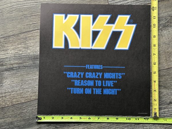KISS Promo Flat Store Display CRAZY NIGHTS 12x12 Mini Poster 1987 Vintage Kiss