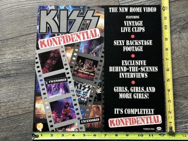 KISS Promo Flat Store Display KISS KONFIDENTIAL VHS Revenge Concert Vintage Kiss