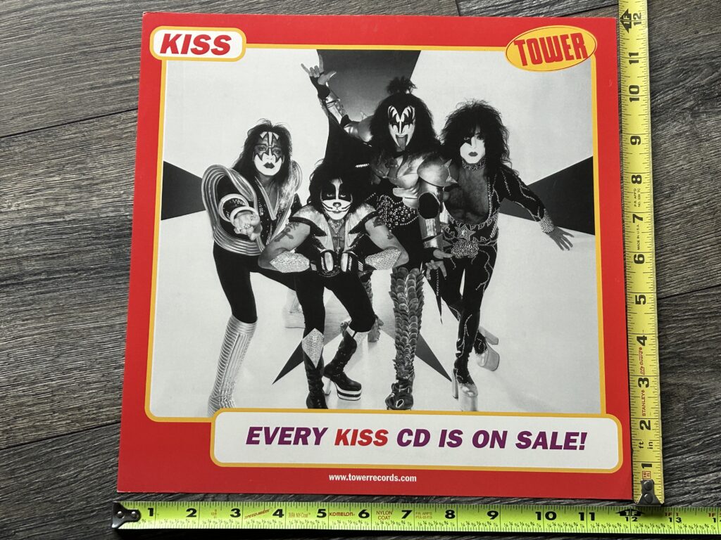 KISS Promo Flat Store Display Tower Records CD Sale 12" Mini Poster Vintage Kiss
