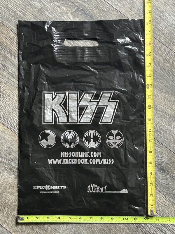 KISS Plastic Shopping Bag Black Silver Makeup Ikons Vintage Kiss Memorabilia