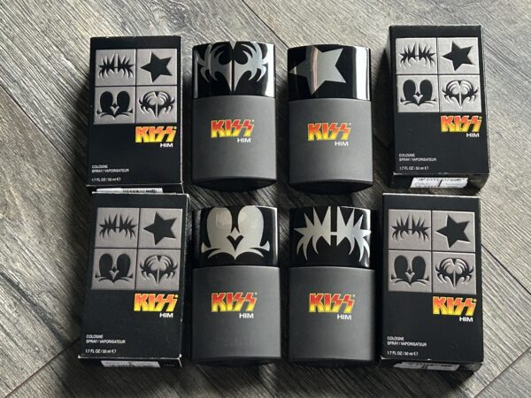 KISS Him Cologne 4pc Set Gene Paul Peter Ace 1.7oz Unused 2006 Kiss Memorabilia