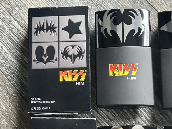 KISS Him Cologne 4pc Set Gene Paul Peter Ace 1.7oz Unused 2006 Kiss Memorabilia