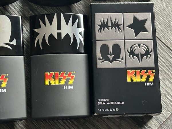 KISS Him Cologne 4pc Set Gene Paul Peter Ace 1.7oz Unused 2006 Kiss Memorabilia