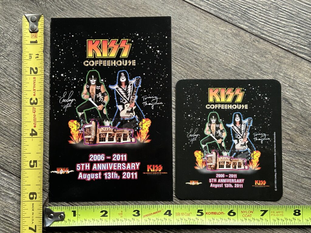 KISS Coffeehouse Magnet Postcard 5th Anniversary 2011 Vintage Kiss Thayer Singer