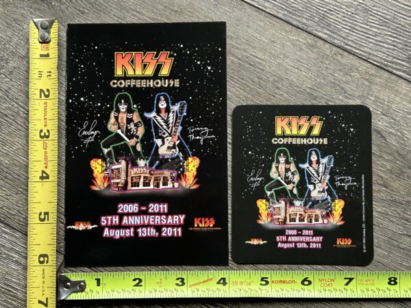 KISS Coffeehouse Magnet Postcard 5th Anniversary 2011 Vintage Kiss Thayer Singer