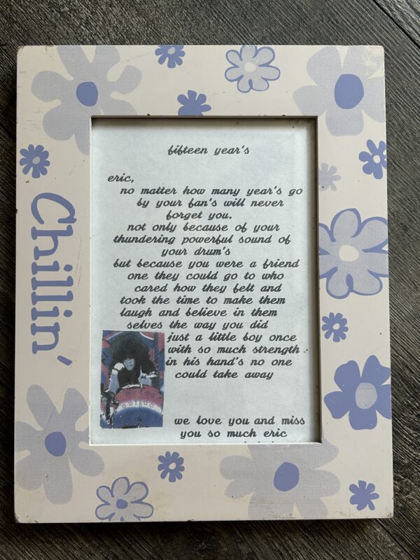 Kiss ERIC CARR Mom Family Tribute Connie Caravello Poem Framed Vintage Kiss