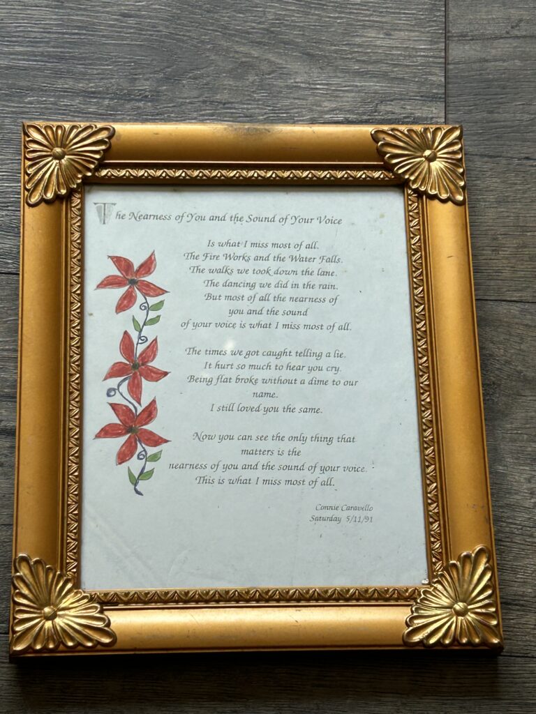 Kiss ERIC CARR Mom Connie Caravello Poem Poetry Framed 1991 Vintage Kiss