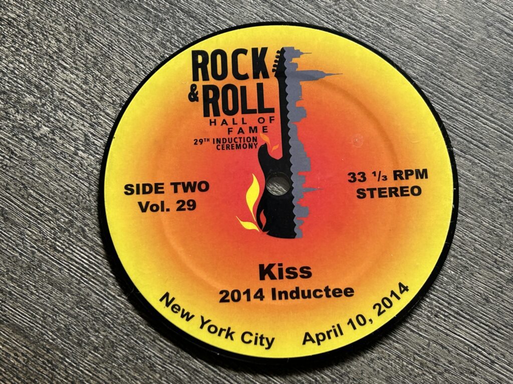 KISS Rock And Roll Hall Of Fame Induction Spindle Coaster 2014 Vintage Kiss