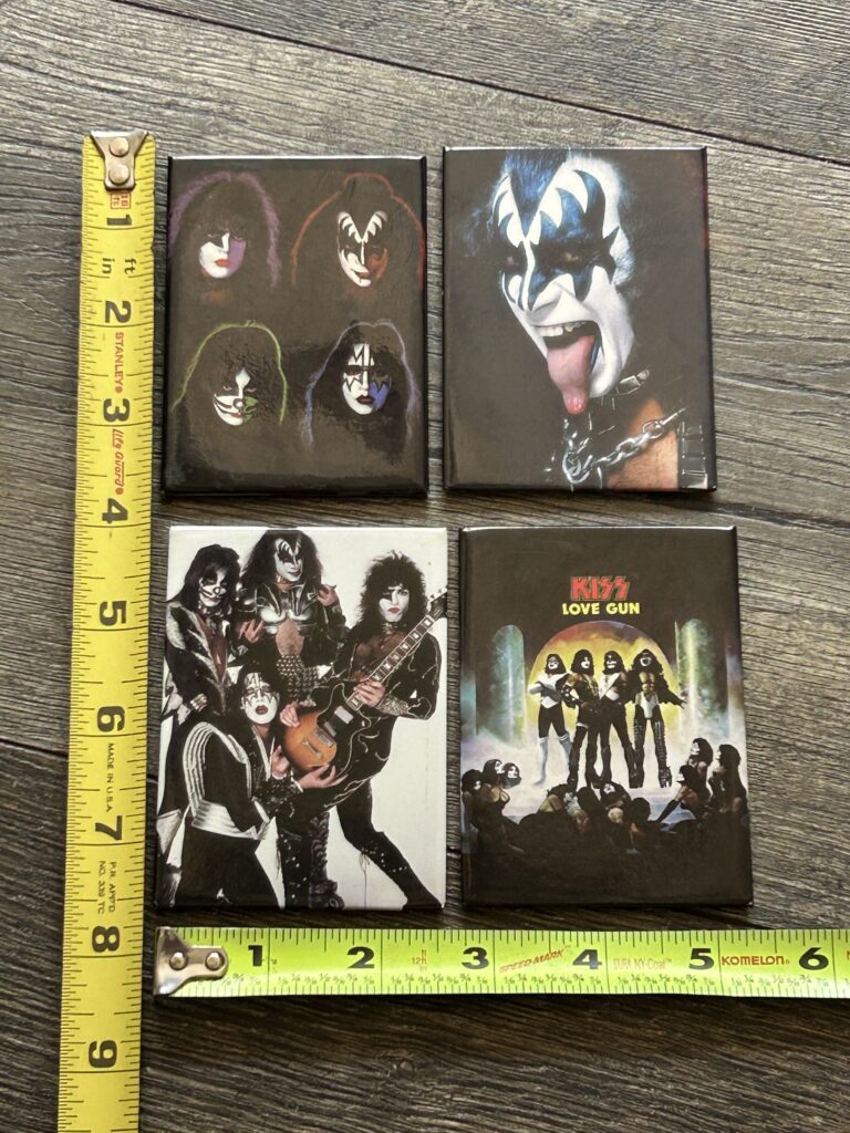 KISS Magnet 4pc Lot 2000 Vintage Kiss Memorabilia Love Gun 1978 Solo Albums