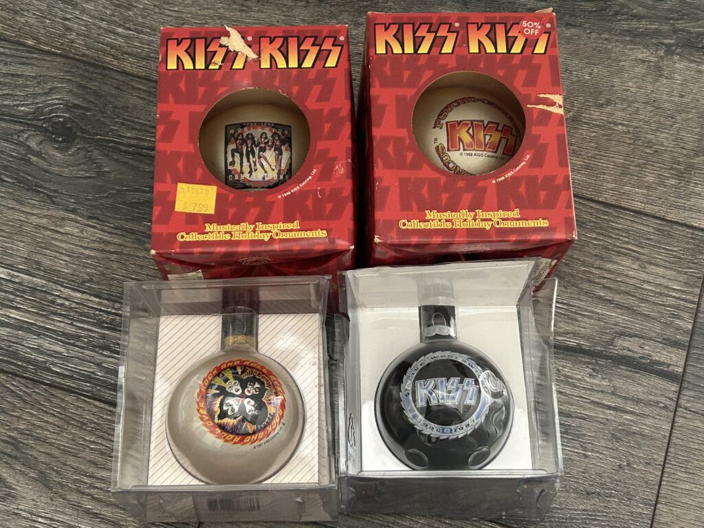 KISS Christmas Ornament Lot Vintage Kissmas Memorabilia Destroyer Rock Roll Over