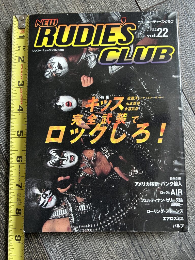 KISS Magazine New Rudie's Club 1998 Japan Japanese Vintage Kiss 1970's Aucoin