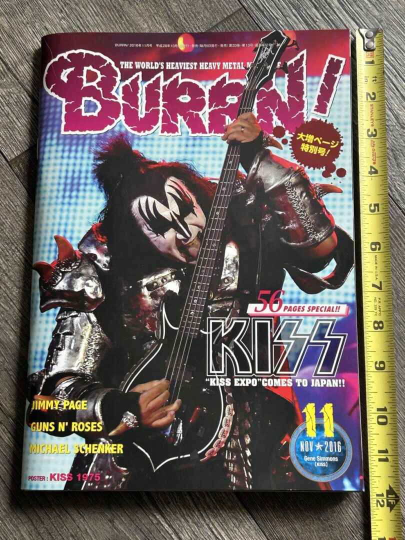 KISS Magazine BURRN Nov 2016 Vintage Kiss 1975 Centerfold Poster Japan Japanese