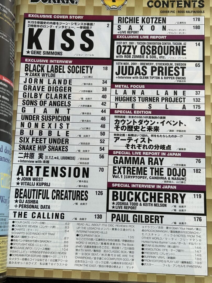 KISS Magazine BURRN Jan 2002 Gene Simmons Stanley Japan Japanese Vintage Kiss - Image 2