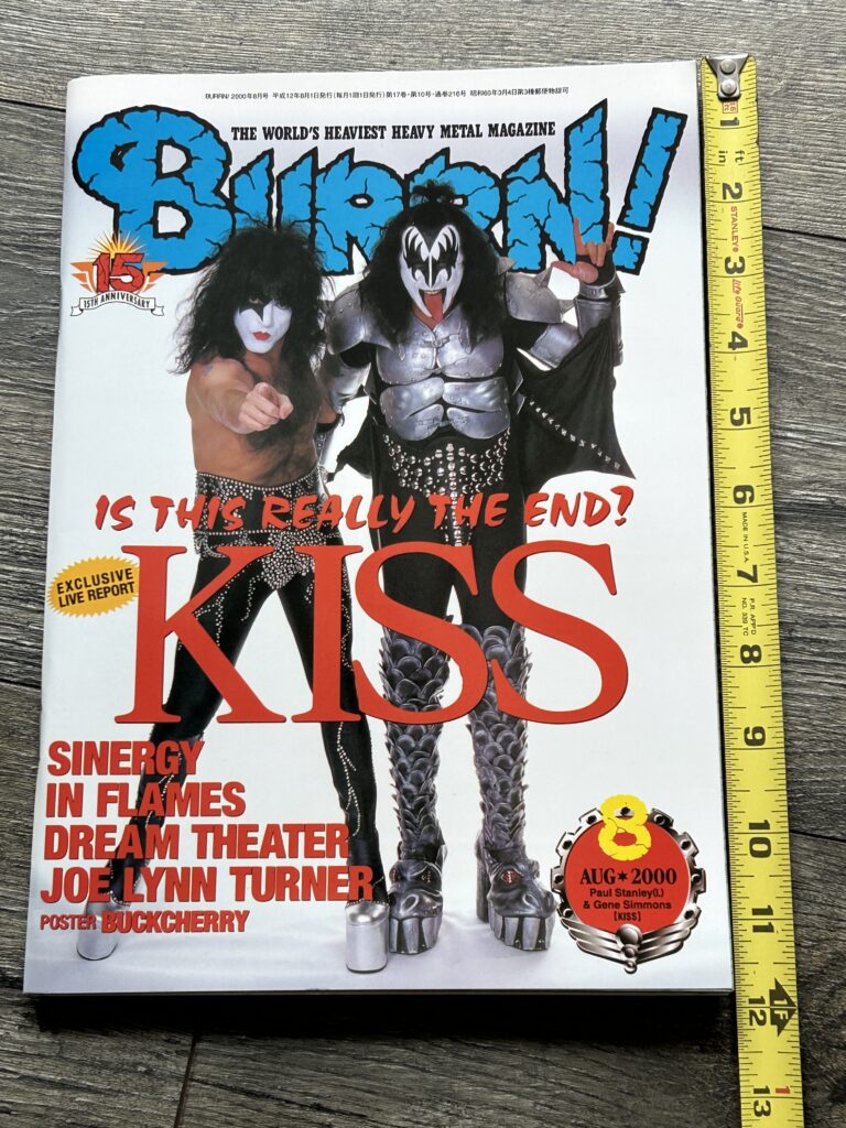 KISS Magazine BURRN Aug 2000 Farewell Tour Japan Japanese Paul Gene Vintage Kiss