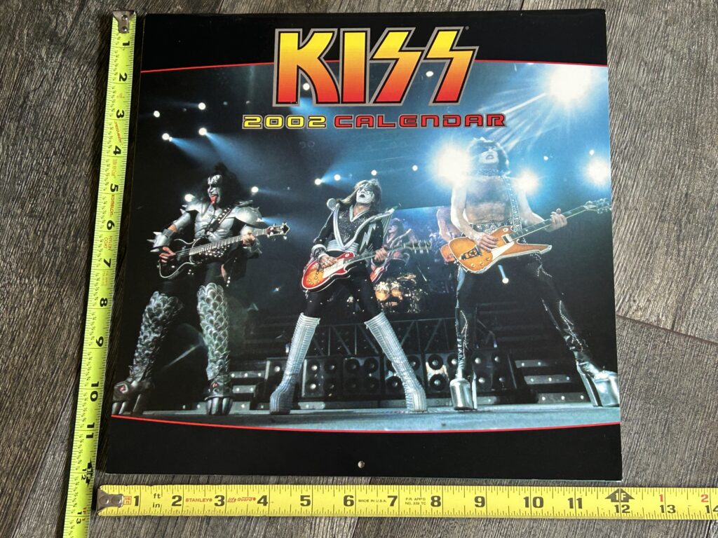 KISS Calendar 2002 Farewell Concert Tour Vintage Kiss Memorabilia Reunion Era