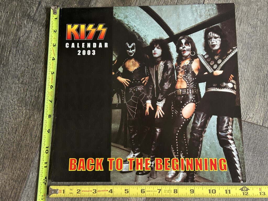 KISS Calendar 2003 Vintage Kiss Memorabilia Aucoin 1974 Concert Tour Hotter Hell