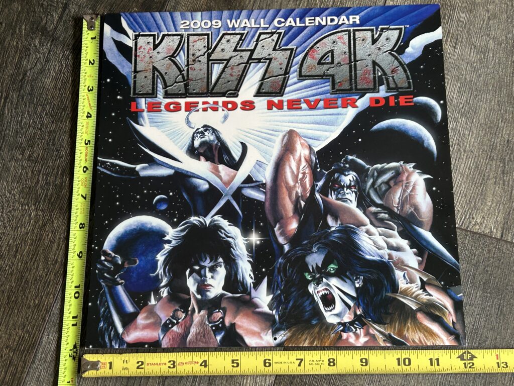 KISS Calendar 2009 Kiss 4K Legends Never Die Comic Art Vintage Kiss Memorabilia