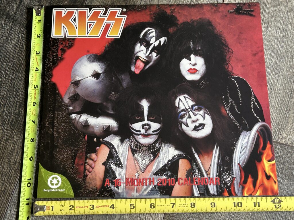 KISS Calendar 2010 Vintage Kiss Memorabilia 1970's Aucoin Era to Reunion Era