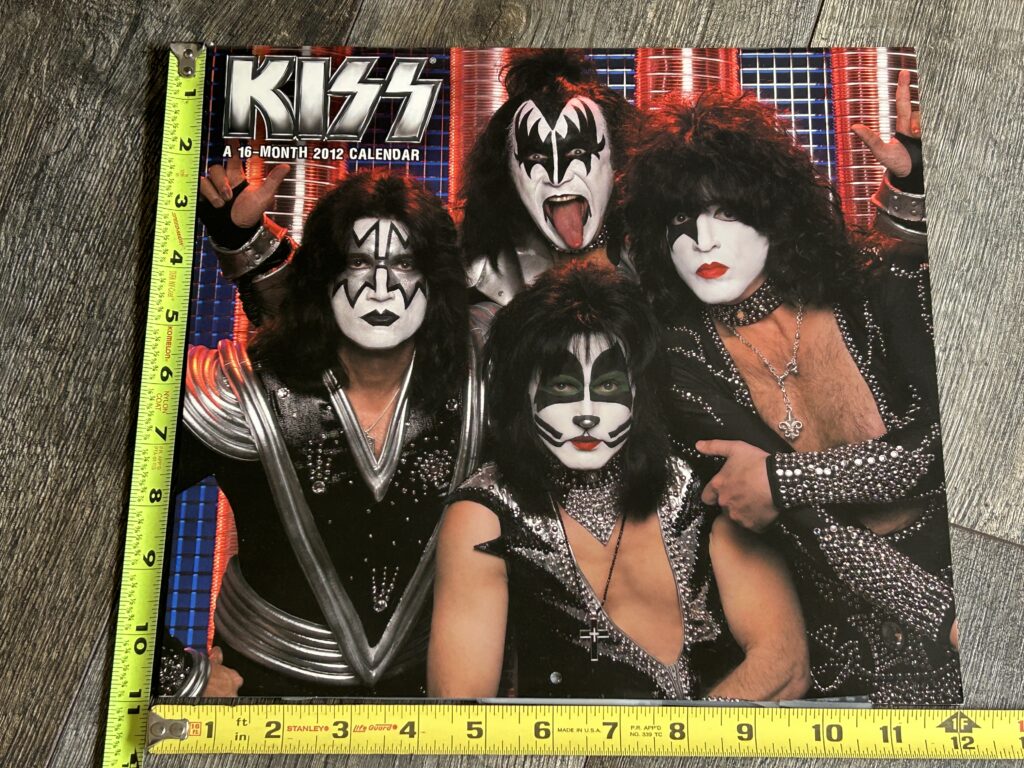 KISS Calendar 2012 Vintage Kiss Memorabilia Concert Tour & Group Pose UNMARKED