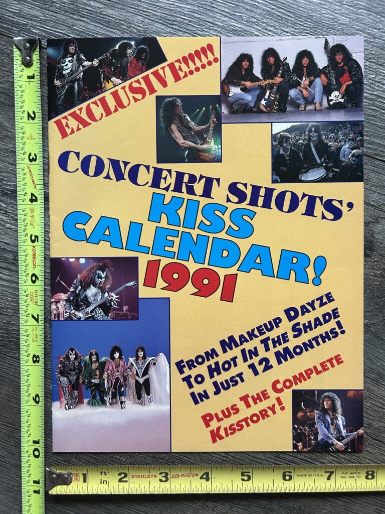 KISS Calendar 1991 Concert Shots Rock Scene All Vintage Kiss Memorabilia