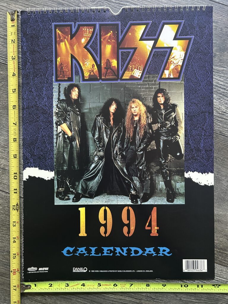 KISS Calendar 1994 Revenge Concert Tour UNUSED 12x16.5 Vintage Kiss Memorabilia