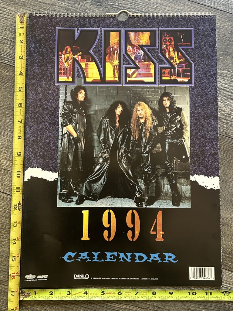 KISS Calendar 1994 Revenge Concert Tour Germany 12x16.5 Vintage Kiss Memorabilia