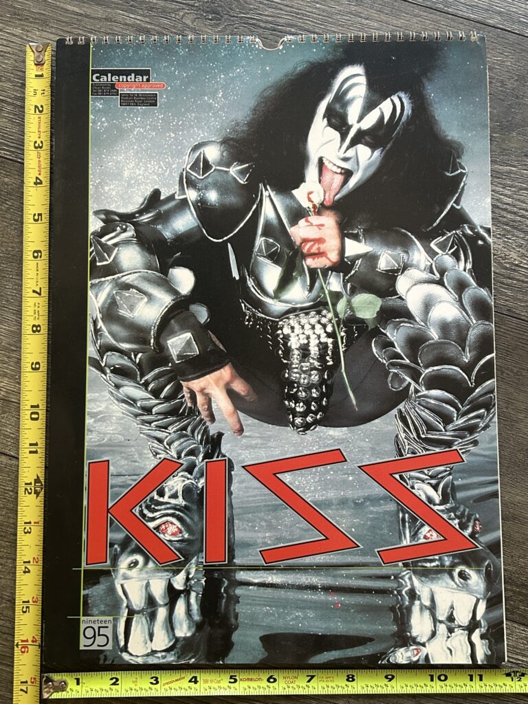 KISS Calendar 1995 Gene Simmons UNUSED 12x16.5 Vintage Kiss Memorabilia Aucoin
