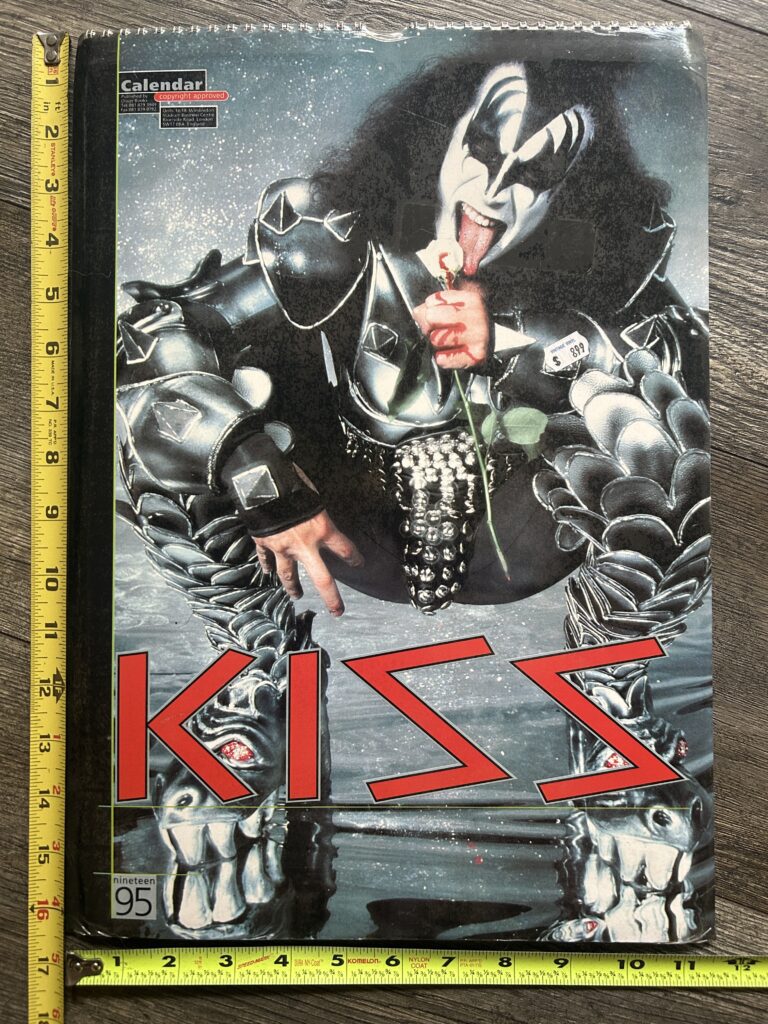 KISS Calendar 1995 Gene Simmons SEALED 12x16.5 Vintage Kiss Memorabilia Aucoin