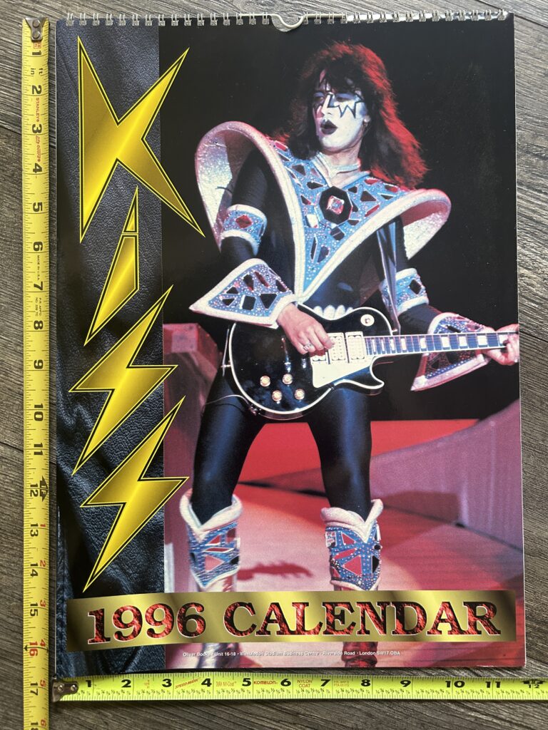 KISS Calendar 1996 Ace Frehley UNUSED 12x16.5 Vintage Kiss Memorabilia Aucoin