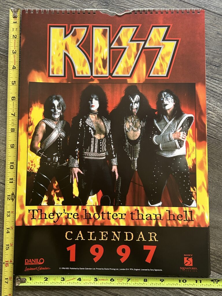 KISS Calendar 1997 Reunion Concert Tour UNUSED 12x16.5 Vintage Kiss Memorabilia