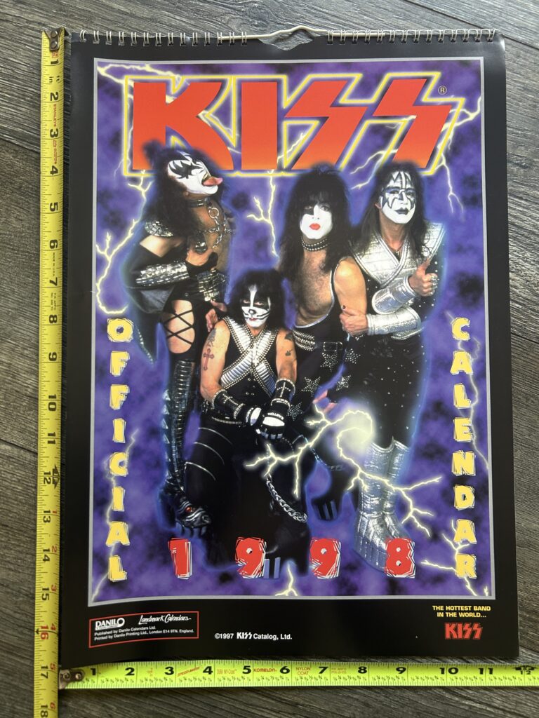 KISS Calendar 1998 Reunion 1970's Aucoin UNUSED 12x16.5 Vintage Kiss Memorabilia