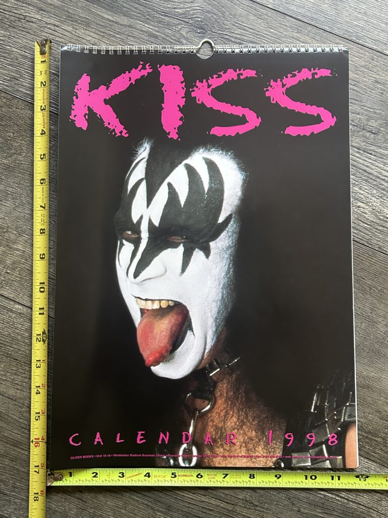 KISS Calendar 1998 Gene Simmons UNUSED 12x16.5 Vintage Kiss Memorabilia Aucoin