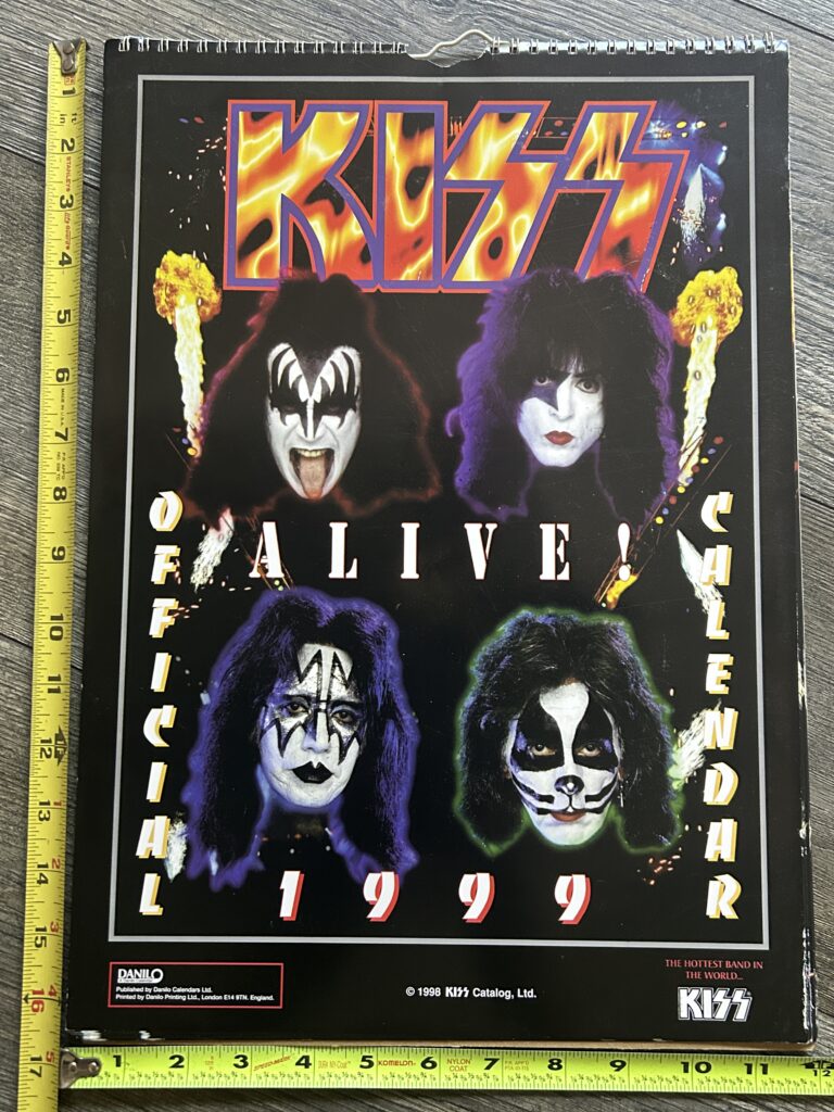 KISS Calendar 1999 Alive Reunion 1970's UNUSED 12x16.5 Vintage Kiss Memorabilia
