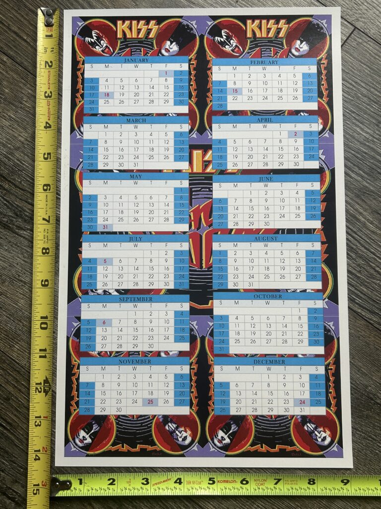KISS Calendar 2010 Sonic Boom 9x14 Vintage Kiss Memorabilia Gene Paul Eric Tommy