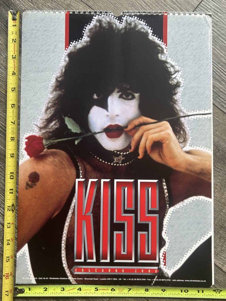 KISS Calendar 2000 Paul Stanley w/ Roses UNUSED 12x16.5 Vintage Kiss Memorabilia