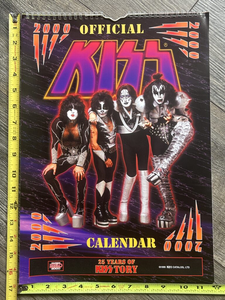 KISS Calendar 2000 25 Years Of Kisstory UNUSED 12x16.5 Vintage Kiss Memorabilia