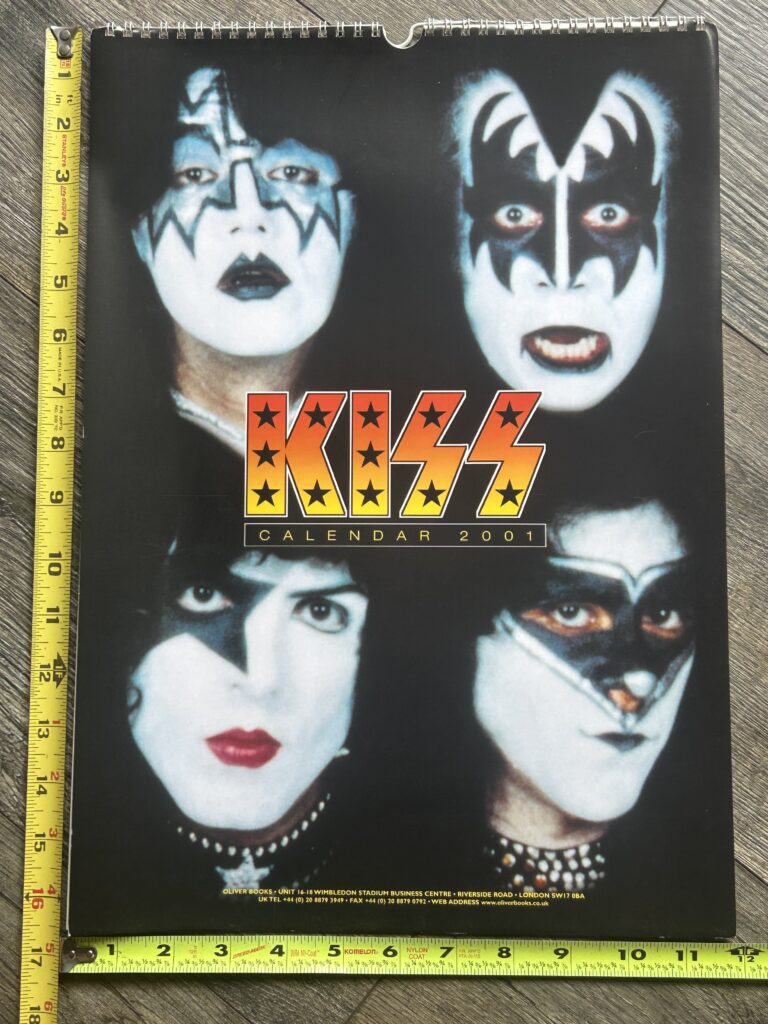 KISS Calendar 2001 UNUSED 12x16.5 Vintage Kiss Memorabilia Eric Carr Aucoin Era