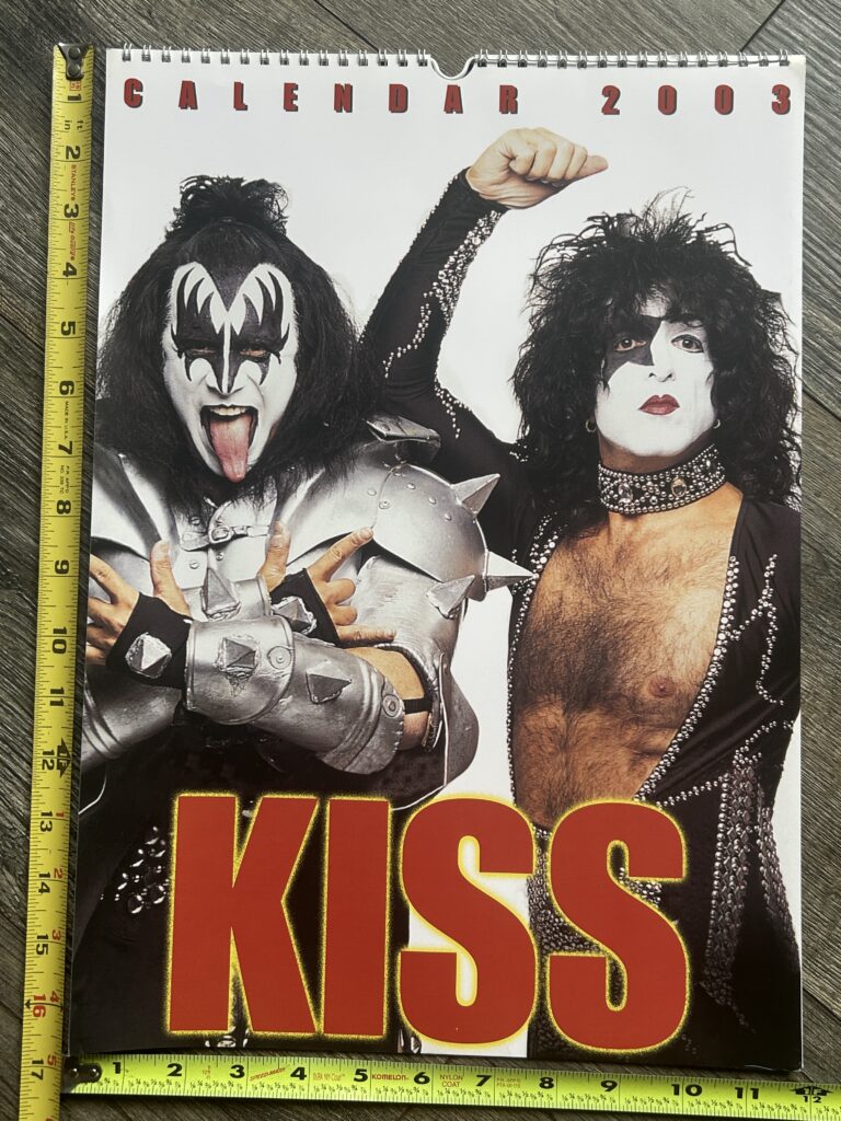 KISS Calendar 2003 Gene Simmons Paul UNUSED 12x16.5 Vintage Kiss Memorabilia