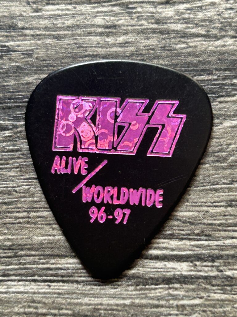 KISS Guitar Pick PAUL STANLEY Reunion Black Purple Circle Prism Vintage Kiss