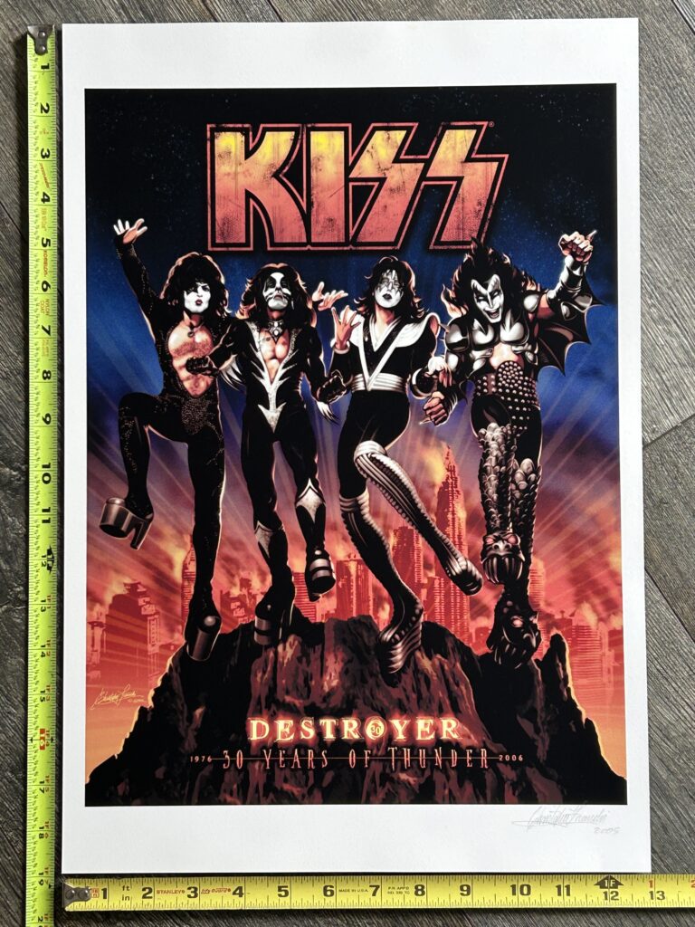 KISS Poster Destroyer Prototype Print Chris Franchi Artist Signed 2005 Vintage