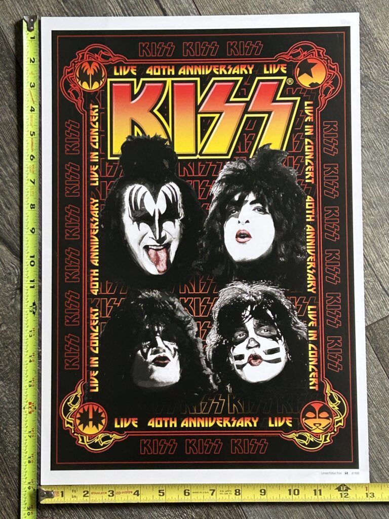 KISS Concert Poster 40th Anniversary Tour Ltd 68/1500 Vintage Kiss Memorabilia