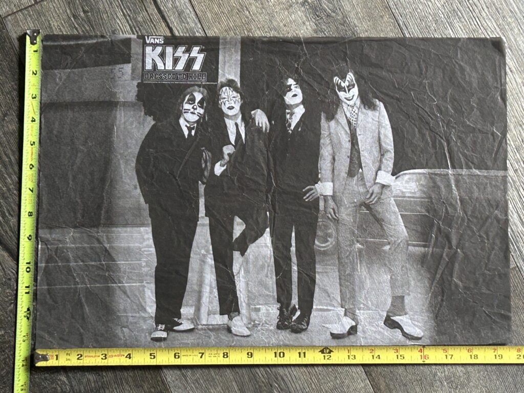 KISS Vans Shoes Dressed To Kill PAPER INSERT From Shoebox 13x19.5 Vintage Kiss