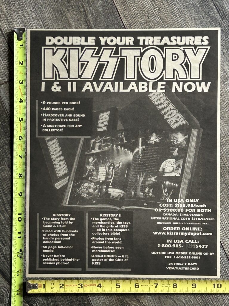 KISS Ad Advert Kisstory I & II Book Vintage Kiss Memorabilia Aucoin Era