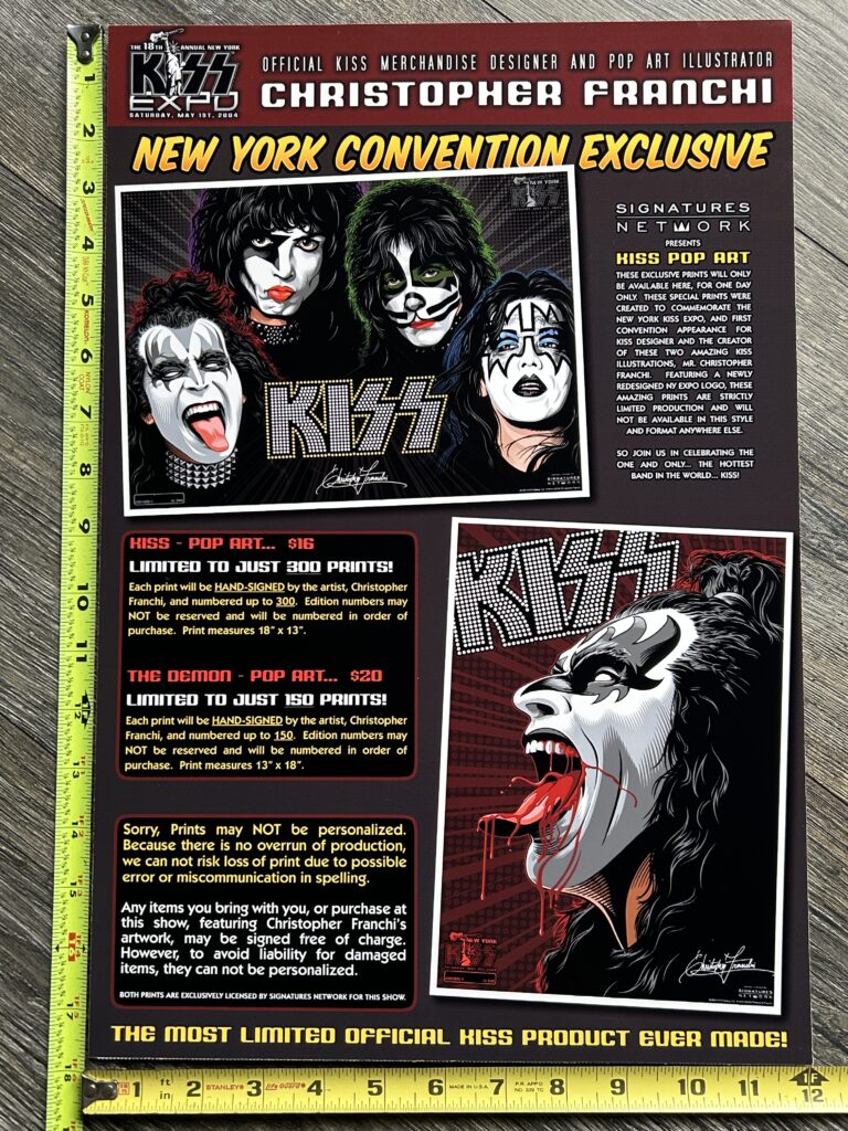 KISS Promo Display Standup NY Kiss Expo Poster 2004 Artist Signed Vintage Kiss