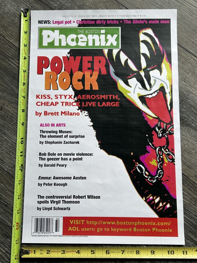 KISS Poster GENE SIMMONS Power Rock Promo Boston Reunion Tour 1996 Vintage Kiss