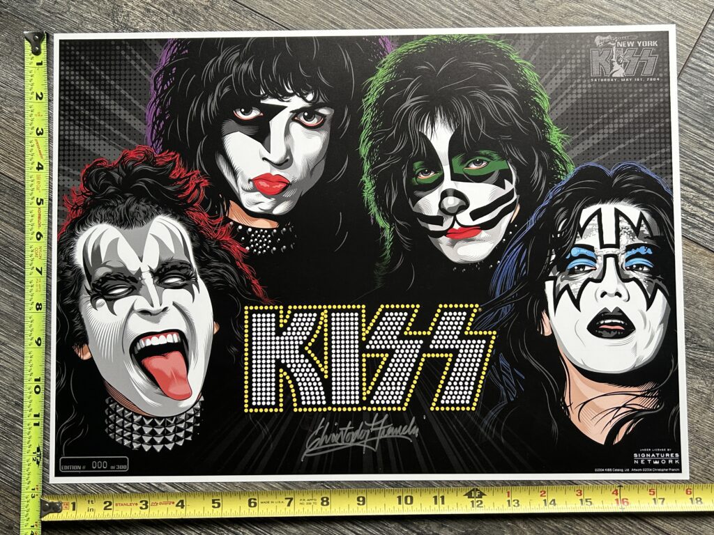 KISS Poster Print CHRIS FRANCHI Art Signed 2004 NY Kiss Expo #000 Vintage Kiss