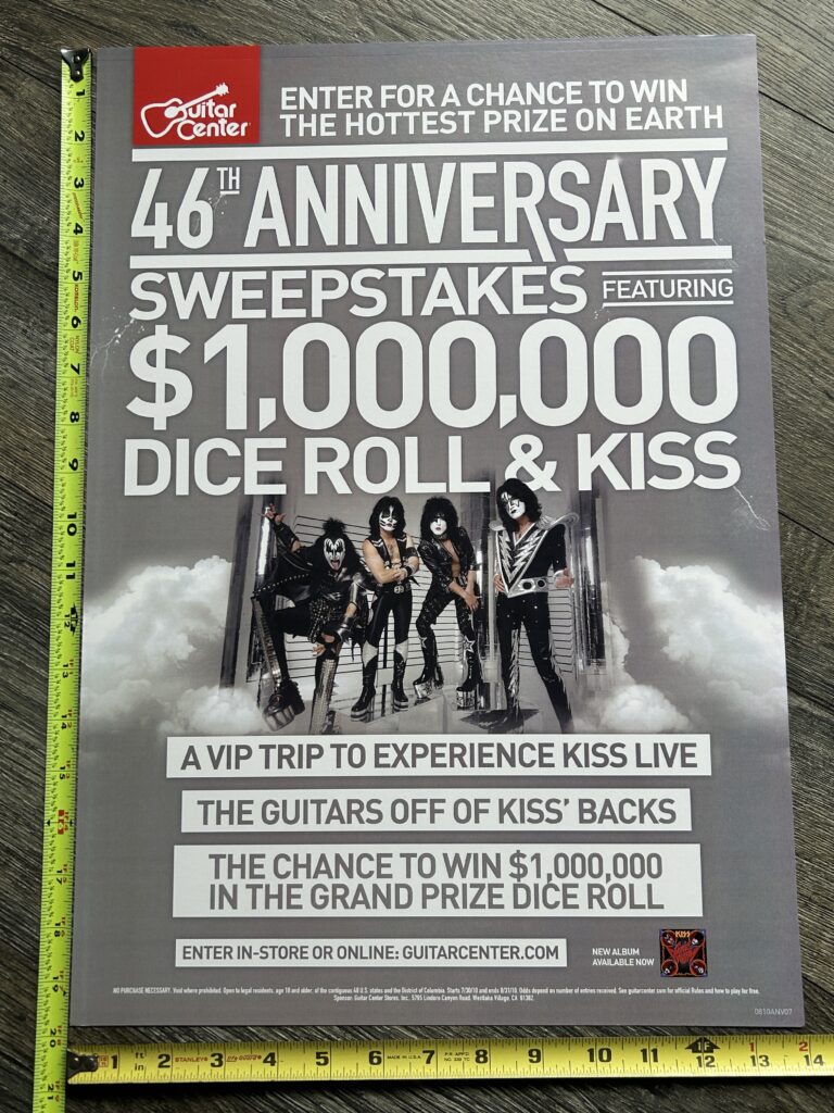 KISS Poster Promo Store Display Sonic Boom Guitar Center Sweepstakes 14x20