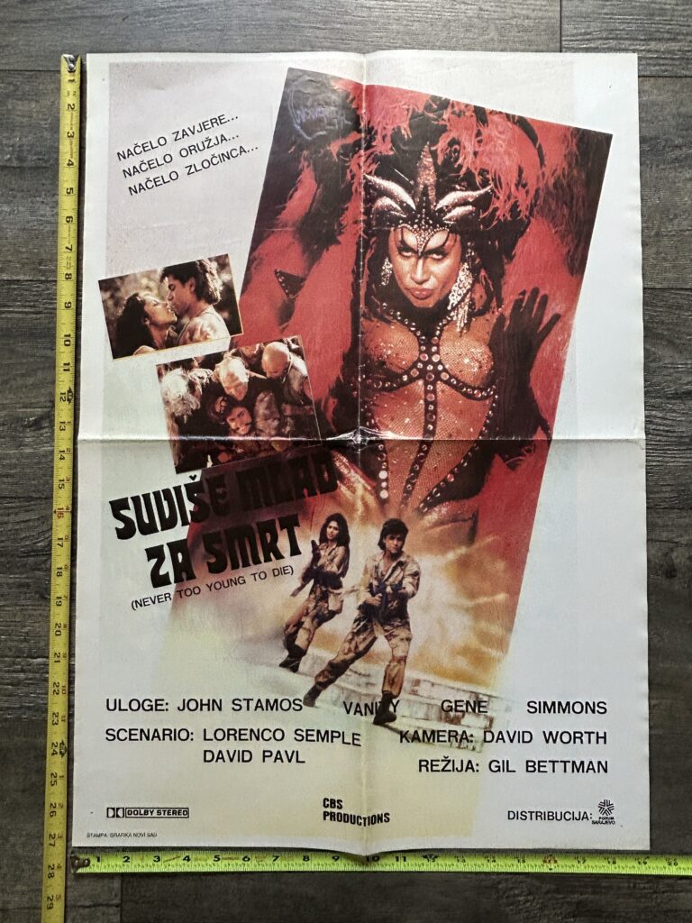 KISS Poster GENE SIMMONS Never Too Young To Die Movie Sarajevo Vintage Kiss 1986