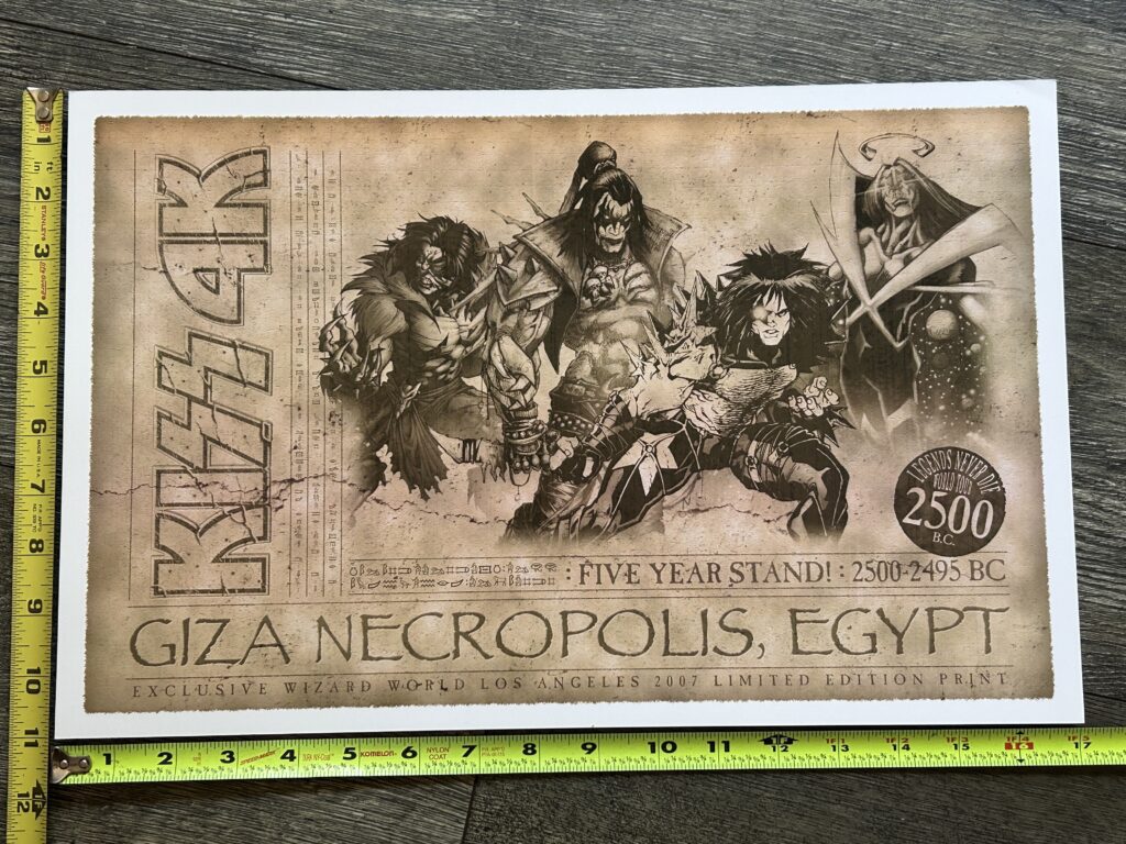 KISS Poster Ltd Print Kiss 4K Comic Giza Necropolis Egypt Wizard World LA 2007