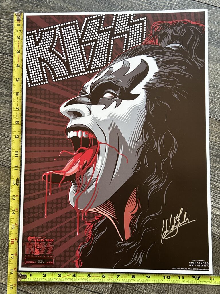 KISS Poster Print Gene Simmons NY Kiss Expo 2004 Signed Ltd 10/150 Vintage Kiss